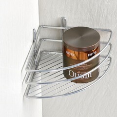 Полка для ванной Fixsen Муар угловая 275х200х104 мм металл серая (710-1) - фото 3