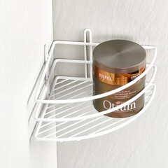 Полка для ванной Fixsen Муар угловая 275х200х104 мм металл белая (710W-1) - фото 3