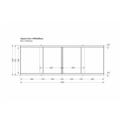 Экран для ванны фронтальный Метакам Caro ПВХ 150х55 см белый раздвижной - фото 2