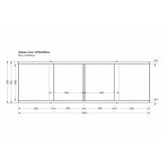 Экран для ванны фронтальный Метакам Caro ПВХ 170х55 см белый раздвижной (4650208862076) - фото 2