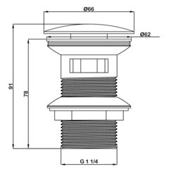 Донный клапан Swedbe клик-клак 1 1/4 с переливом золото (0005GO) - фото 2