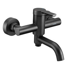 Смеситель для ванны Swedbe Diana черный однорычажный с коротким изливом без лейки (1030B) - фото 3