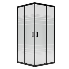 Душевой уголок Метакам Universal черный 100х100х185 см квадрат стекло прозрачное 6 мм (KKS_016526) - фото 1