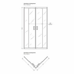 Душевой уголок Метакам Universal черный 90х90х185 см квадрат стекло текстурированное 6 мм (KKS_016528) - фото 10
