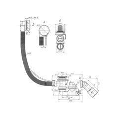 Сифон для ванны АНИ пласт 1 1/2х40 мм регулируемый с выпуском d70 мм с соединением 40/50 мм (EM421DIY) - фото 6