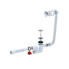 Сифон для ванны АНИ пласт 1 1/2х40 мм регулируемый с выпуском d70 мм клик-клак с соединением 40/50 мм (EC255) - фото 3