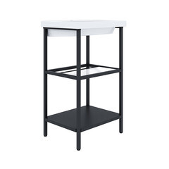 Изображение товара Комплект тумба с раковиной Ulitka Parus 50 см напольная черная (74104501/Como 50)