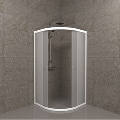 Душевой уголок Triton Вельвет белый 90х90х174,5 см четверть круга стекло матовое 4 мм - фото 3