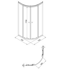 Душевой уголок Triton Вельвет белый 90х90х174,5 см четверть круга стекло матовое 4 мм - фото 2
