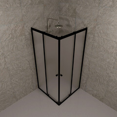 Душевой уголок Triton Вента-БВ черное 90х90х185 см квадрат стекло матовое 4 мм - фото 2