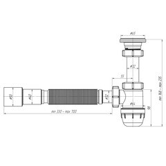 Сифон для раковины АНИ пласт 1 1/4х32 мм с выпуском 40/50 мм с соединением 40/50 мм белый (BM1016) - фото 5