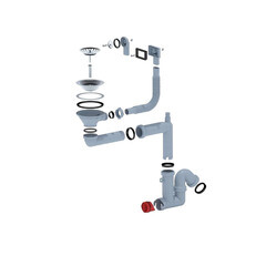 Сифон для мойки АНИ пласт 3 1/2х40 мм со смещением с выпуском d115 мм с переливом с соединением 40 мм (F5345S) - фото 7