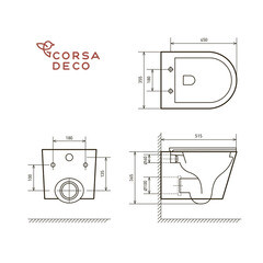 Комплект инсталляции Geberit Delta Doufix с унитазом Corsa Deco NX Tornado с кнопкой хром и сиденьем дюропласт микролифт - фото 4