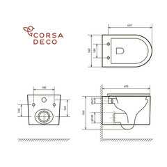 Комплект инсталляции Geberit Delta Duofix с унитазом Corsa Deco LXV с кнопкой хром и сиденьем дюропласт микролифт (458.149.21.2/WHLXV500ST) - фото 4