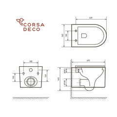 Комплект инсталляции Geberit Delta Duofix с унитазом Corsa Deco LXH с кнопкой хром и сиденьем дюропласт микролифт (458.149.21.2/WHLXH500ST) - фото 4