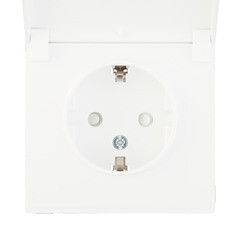 Изображение товара Розетка Systeme Electric ArtGallery встраиваемая белая со шторками с крышкой (GAL440146)