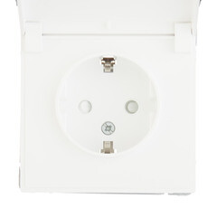 Изображение товара Розетка Systeme Electric ArtGallery встраиваемая белая со шторками с крышкой (GAL000146)