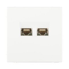 Розетка компьютерная Systeme Electric ArtGallery встраиваемая белая 2хRJ45 (GAL000188) - фото 1