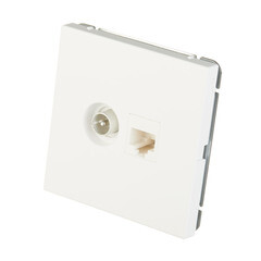 Розетка телевизионная/ компьютерная Systeme Electric ArtGallery встраиваемая белая TV/ RJ45 (GAL000189) - фото 4