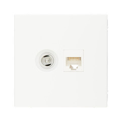 Розетка телевизионная/ компьютерная Systeme Electric ArtGallery встраиваемая белая TV/ RJ45 (GAL000189) - фото 1