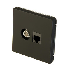 Розетка телевизионная/ компьютерная Systeme Electric ArtGallery встраиваемая карбон TV/ RJ45 (GAL001089) - фото 2