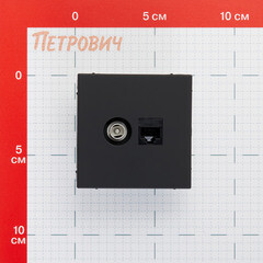 Розетка телевизионная/ компьютерная Systeme Electric ArtGallery встраиваемая карбон TV/ RJ45 (GAL001089) - фото 3