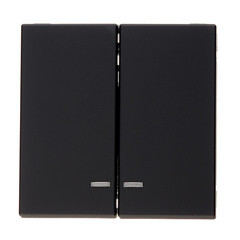 Изображение товара Выключатель Systeme Electric ArtGallery двухклавишный встраиваемый карбон с подсветкой (GAL001053)