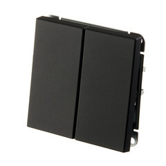 Переключатель Systeme Electric ArtGallery двухклавишный встраиваемый карбон (GAL001065) - фото 4