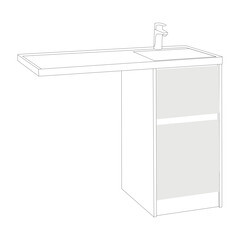 Фасад тумбы под раковину Aquaton Лондри 60 см белый (1A274801LH010) - фото 1