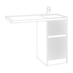 Фасад тумбы под раковину Aquaton Лондри 40 см белый (1A274901LH010) - фото 1