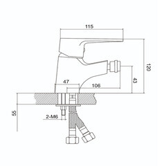 Смеситель для биде Boou B82 хром (B8282-6) - фото 7