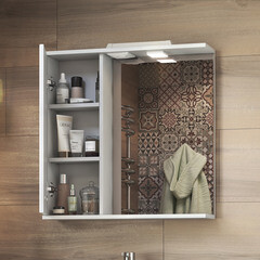 Зеркальный шкаф Vigo Diana 70х70х15 см с подсветкой белый - фото 7