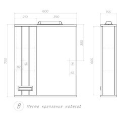 Зеркальный шкаф Vigo Diana 60х70х15 см с подсветкой белый - фото 3