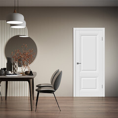 Дверь межкомнатная Барселона 2 700х2000 мм эмаль белая глухая с замком и петлями - фото 3