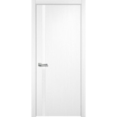 Изображение товара Дверь межкомнатная Бревик 02-1 600х2000 мм ПВХ дуб шале белый с декоративной вставкой с замком