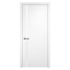 Дверь межкомнатная Бревик 02-1 700х2000 мм ПВХ дуб шале белый с декоративной вставкой с замком - фото 1