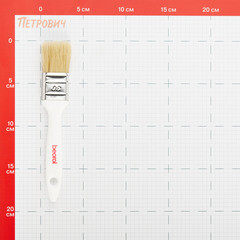 Кисть плоская смешанная щетина пластиковая ручка Beorol 30х14 мм для эмалей и лаков на любой основе - фото 2