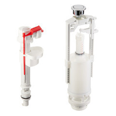 Изображение товара Арматура для унитаза Alcadrain нижний подвод 1/2 кнопка пластик хром (SA2000S)