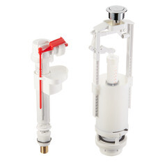 Арматура для унитаза Alcadrain нижний подвод 1/2 кнопка пластик хром (SA2000SK) - фото 1