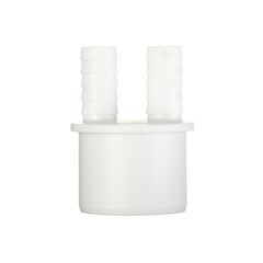 Переходник двойной для подключения сливного шланга ДТРД 14х40 мм с хомутами - фото 2