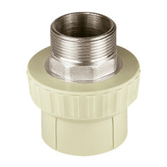 Изображение товара Муфта полипропиленовая Valfex 50 мм х 1 1/2 НР(ш) под ключ серая (10135050Г)