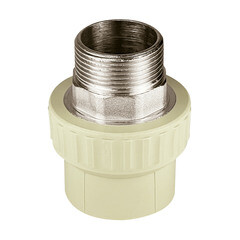 Муфта полипропиленовая Valfex 40 мм х 1 1/4 НР(ш) под ключ серая (10135040Г) - фото 1