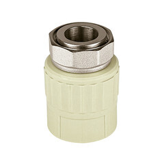 Муфта полипропиленовая Valfex с накидной гайкой 20 мм х 3/4 ВР(г) серая (10139120Г) - фото 1