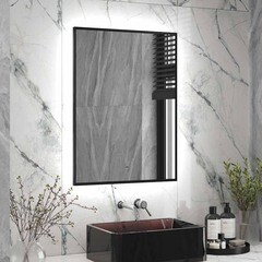 Зеркало с подсветкой прямоугольное 60х80 см в раме черной бесконтактный сенсор Continent Curso Led (ЗЛП4775) - фото 5