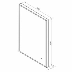 Зеркало с подсветкой прямоугольное 60х80 см в раме черной бесконтактный сенсор Continent Curso Led (ЗЛП4775) - фото 4