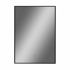 Зеркало с подсветкой прямоугольное 50х70 см в раме черной бесконтактный сенсор Continent Martina Led (ЗЛП4762) - фото 1
