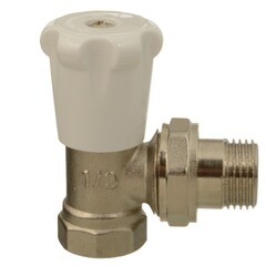 Изображение товара Клапан регулирующий угловой Terma 1/2 НР(ш) х 1/2 ВР(г) для радиатора KVs 1,3 (26228)