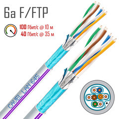 Интернет-кабель (витая пара) F/FTP CAT6a LAN 645 4х2х0,57 мм экранированный Cavel белый - фото 2