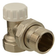 Изображение товара Клапан запорный угловой Terma 3/4 НР(ш) х 3/4 ВР(г) для радиатора (26243)
