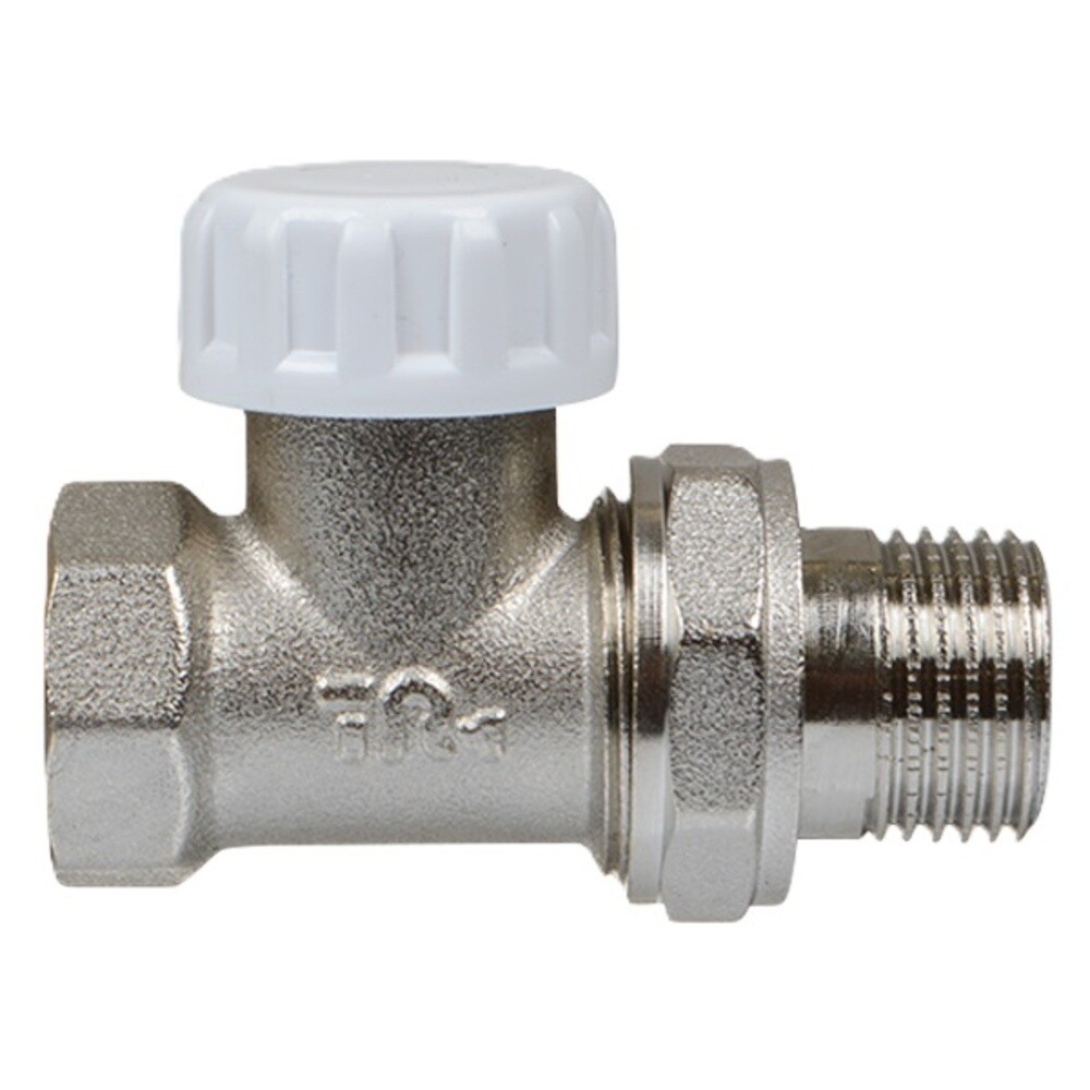 

Клапан запорный Terma 1/2 НР(ш) х 1/2 ВР(г) для радиатора (26240), Никель